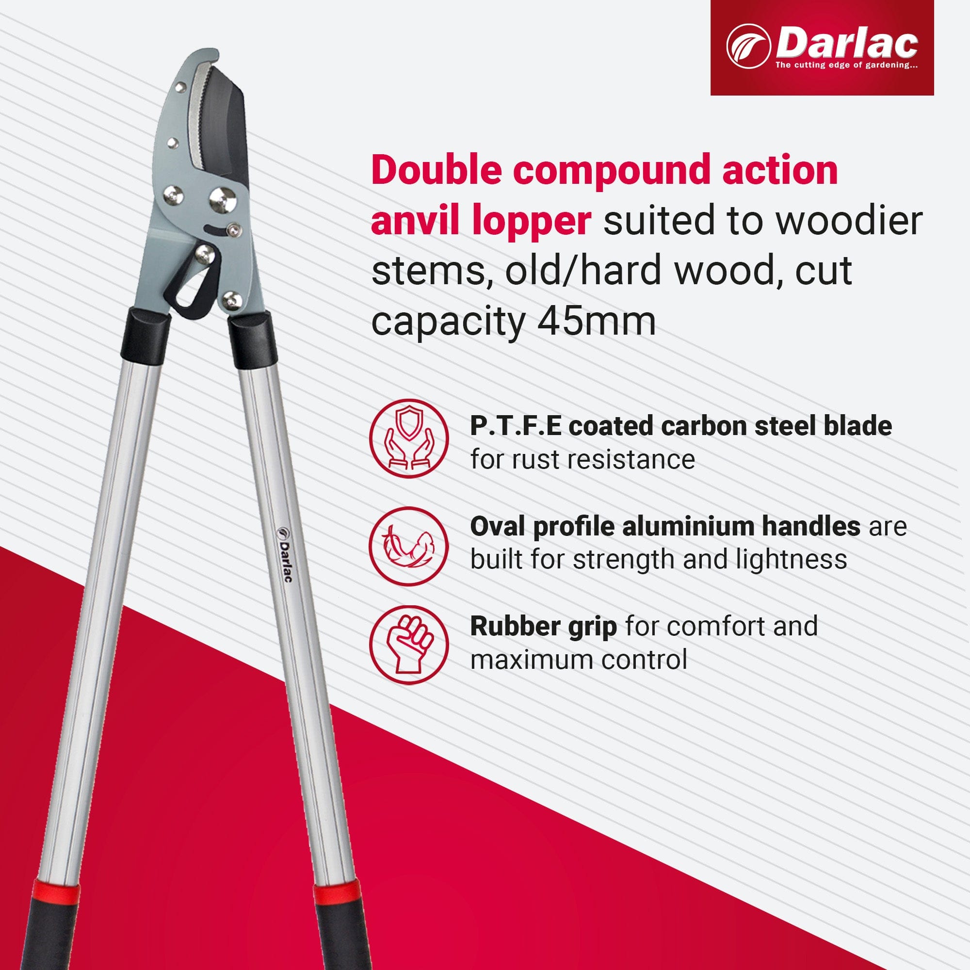 Darlac Heavy Duty Compound Action Anvil Lopper