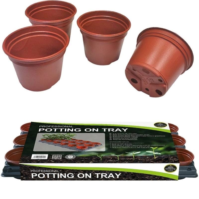 Potting On Tray (18x9cm Pots) with Replacement pots